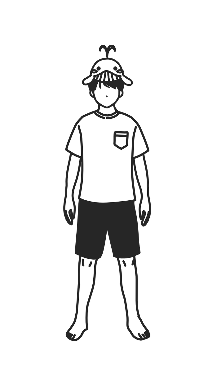 正面を向いて立つ、くじらいど