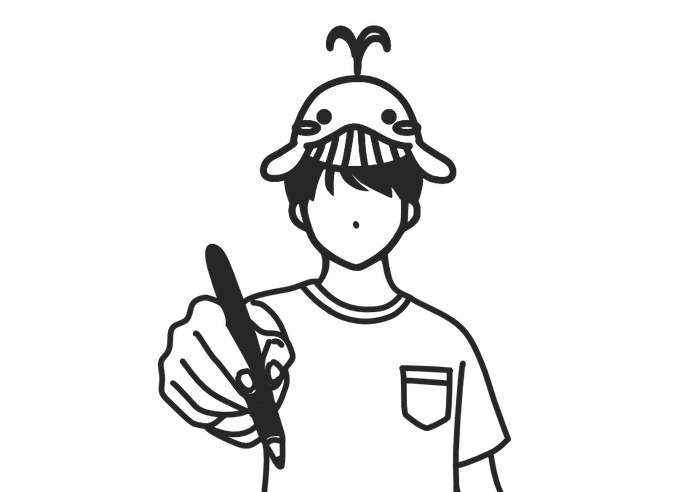 ペンを持って人生を描くくじらいど